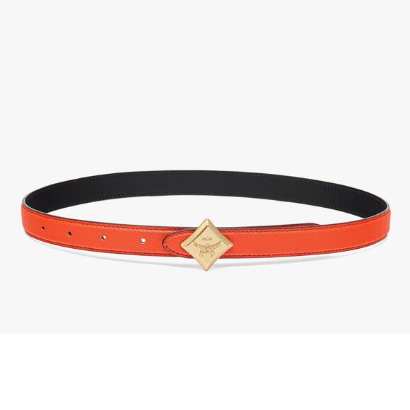 MCM Orange Reversible Diamond Belt main image 4